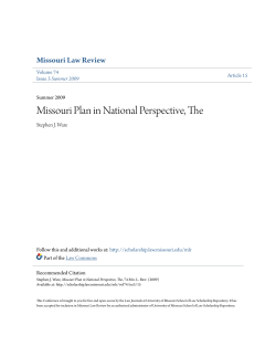 Missouri Plan in National Perspective, The