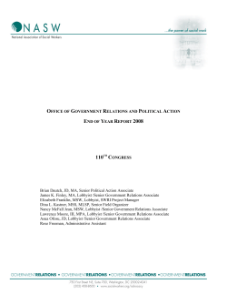 Government Relations/Political Action End of Year Report