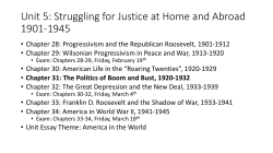 Chapter 31 - In-Class - The Politics of Boom and Bust