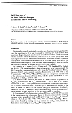 Shell Structure of the Even Tellurium Isotopes and Inelastic Proton