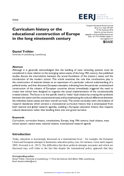Curriculum history or the educational construction of
