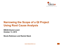 Narrowing the Scope of a QI Project Using Root Cause Analysis