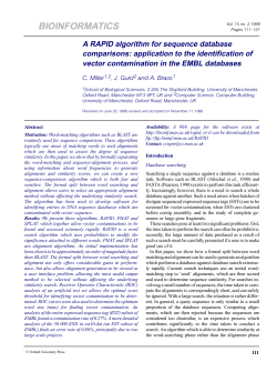 A RAPID algorithm for sequence database comparisons: application