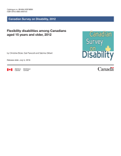 Flexibility disabilities among Canadians aged 15 years and older