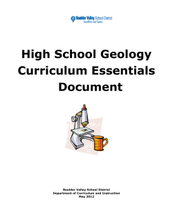 High School Geology Curriculum Essentials Document