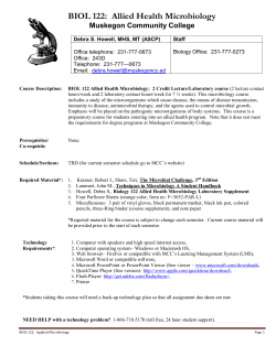 BIOL-122B - Muskegon Community College