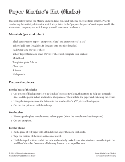 Paper Marine`s Hat (Shako)