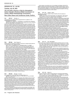 SESSION NO. 78, 1:30 PM Tuesday, July 29, 2003 T25. Are Soils a