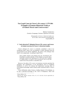 Ten Legal Cases in Cicero`s De oratore 1.175