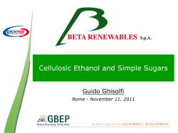 Cellulosic Ethanol and Simple Sugars