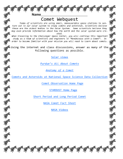 Comets Webquest