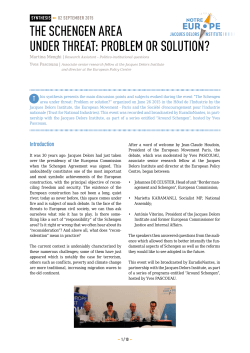 the schengen area under threat: problem or solution?