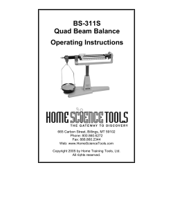 BS-311S Quad Beam Balance Operating Instructions