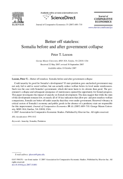 Better off stateless: Somalia before and after government collapse