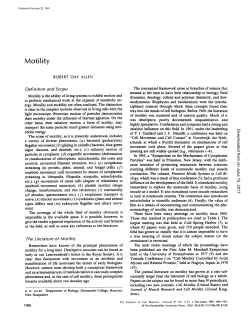 Motility - The Journal of Cell Biology