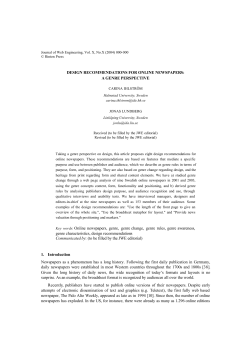 DESIGN RECOMMENDATIONS FOR ONLINE NEWSPAPERS: A