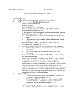 AP/IB American History Mr. Blackmon Franklin Delano Roosevelt