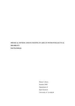 physical fitness and its testing in adults with intellectual disability