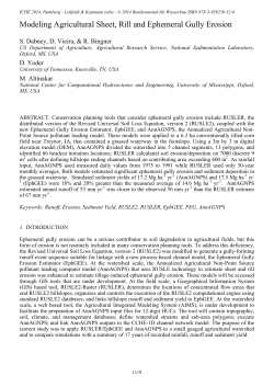 Modeling Agricultural Sheet, Rill and Ephemeral Gully Erosion 1119