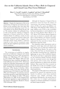 Fire on the California Islands: Does it Play a Role in Chaparral and