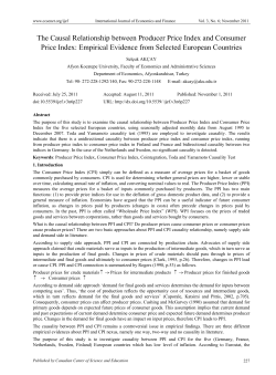 The Causal Relationship between Producer Price Index and
