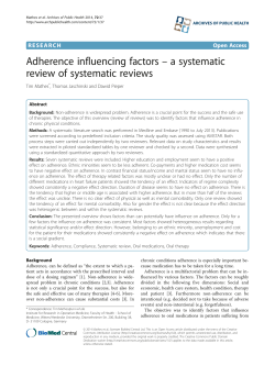 Adherence influencing factors &ndash; a systematic review of systematic