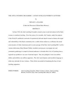 THE ANTI-LYNCHING CRUSADERS - UGA Electronic Theses and