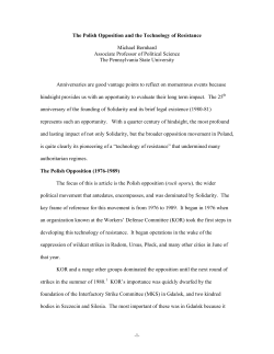 The Polish Opposition and the Technology of
