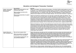 Glaciation and Geological Timescales: Factsheet