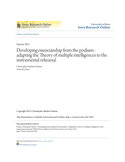 Developing musicianship from the podium : adapting the Theory of