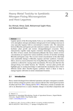 Heavy Metal Toxicity to Symbiotic Nitrogen