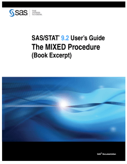 SAS/STAT 9.2 User`s Guide: The MIXED Procedure (Book Excerpt)