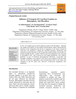 Influence of Transgenic Bt Crop Root Exudates on Rhizospheric Soil