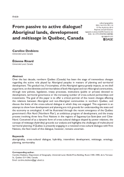 From passive to active dialogue? Aboriginal lands