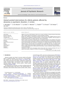 Animal-assisted interventions for elderly patients affected by