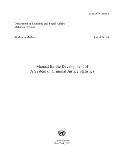 Manual for the Development of A System of Criminal Justice