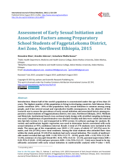 Assessment of Early Sexual Initiation and Associated Factors among