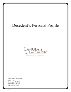 Decedent`s Personal Profile