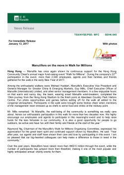 Manulifers on the move in Walk for Millions