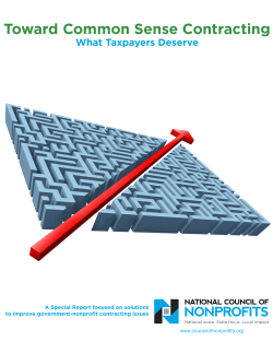 Toward Common Sense Contracting: What Taxpayers Deserve