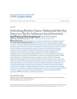 Embodying Rhythm Nation: Multimodal Hip Hop Dance as a Site for