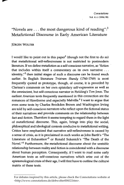 "Novels are the most dangerous kind of reading,,:1 Metafidional