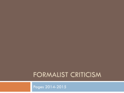 ENC 1102 Example of a Critical Approach to Literature Presentation