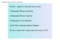 Rational and Irrational numbers on a number line(1)