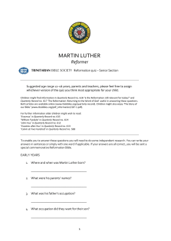 MARTIN LUTHER - Trinitarian Bible Society