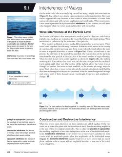 Interference of Waves 9.1