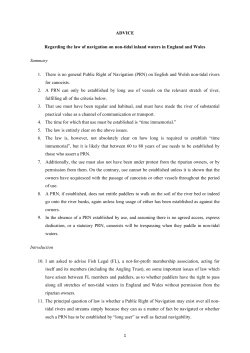 ADVICE Regarding the law of navigation on non
