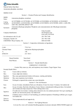 Material Safety Data Sheet Ammonium phosphate, monobasic