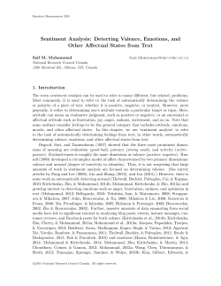 Sentiment Analysis: Detecting Valence, Emotions