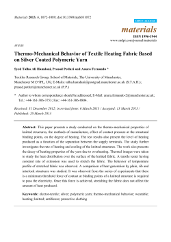 Thermo-Mechanical Behavior of Textile Heating Fabric Based on